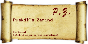 Puskás Zerind névjegykártya